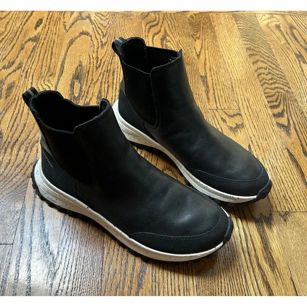 Clarks ATL Trek Up Black Leather Waterproof Chelsea Boots Size 8